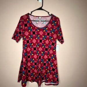 NWT LuLaRoe Perfect T-Shirt with Multicolor Design